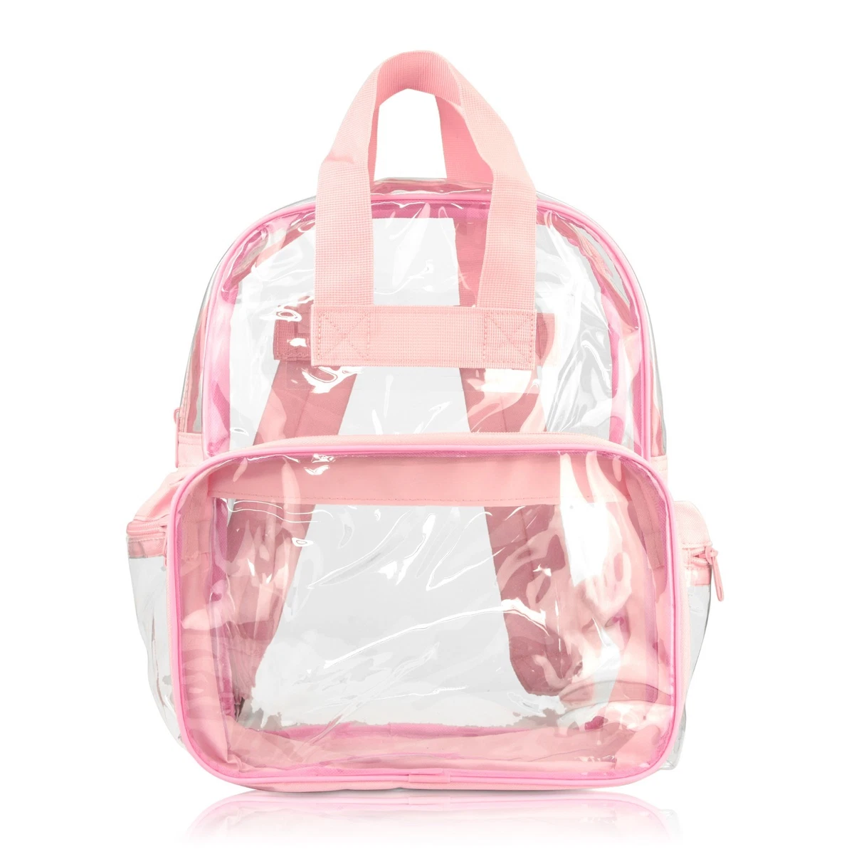 DALIX Clear Backpack School Bag See Through in Light Pink Free