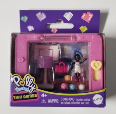 New, Sealed! Polly Pocket Tiny Games Series 2 Mini Set 3.5''x2.5'' Basketball 2020