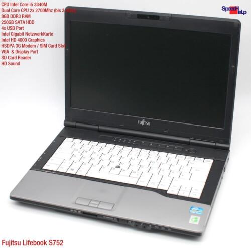 Fujitsu Lifebook S752 14" HD Intel Core I5 3340M 250GB HDD 8GB Windows 7 Pro 64 - Picture 2 of 10