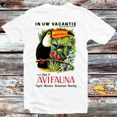 T-Shirt Tukan Avifauna Zoologie Vogels Restaurant Tanzen Vintage Poster B1139