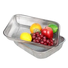 Cedilis 2 Pack Large Stainless Steel Colander Strainer, 6 Quart Mes... Fast Ship