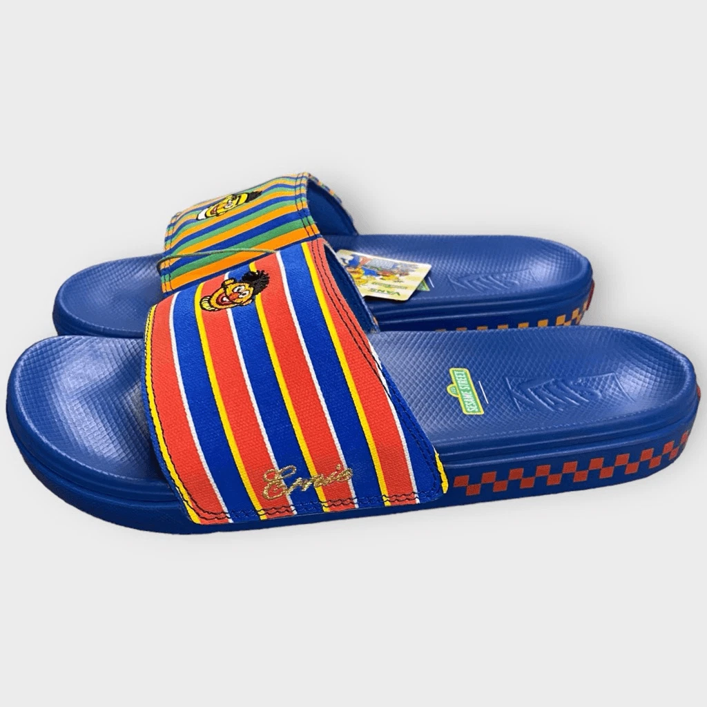 Vans x Sesame Street Bert ed Ernie La Costa Slides da uomo taglia 7 raro nuovo