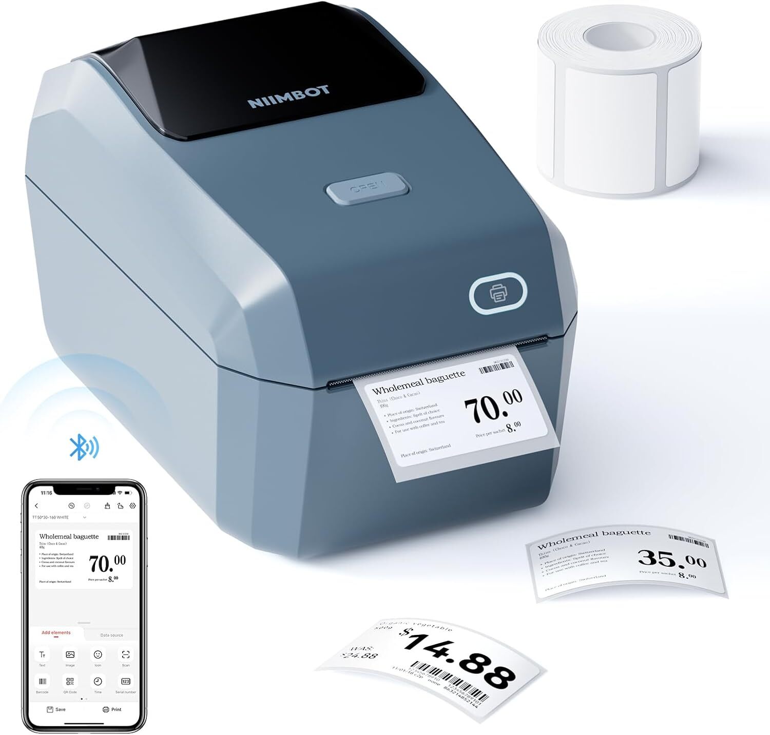 Portable K3 Label Maker with 3.15-Inch Wide Sticker Printing-image