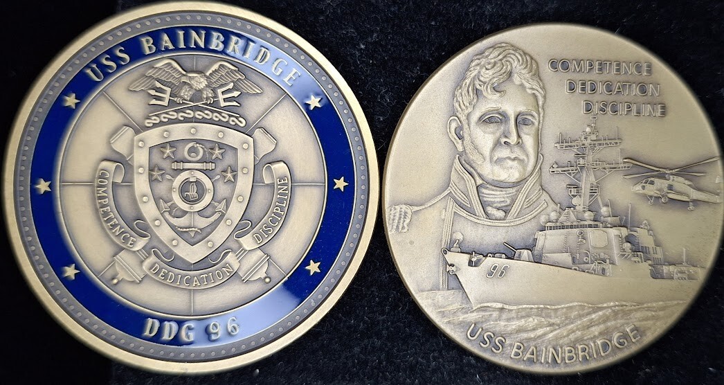 DDG-96 USS BAINBRIDGE - Competence, Dedication, Discipline - Navy Challenge Coin