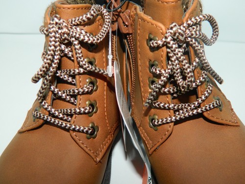 Wonder Nation Baby Toddler Girls Brown Sweater Lined Moto Boots Size 6 - Picture 3 of 6
