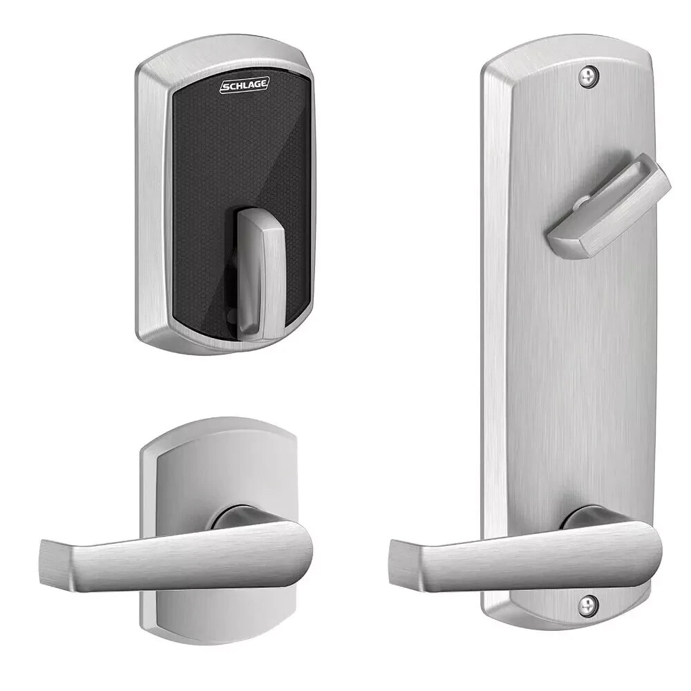 Schlage FE410F GRW ELA626 SMT interconnected keyless deadbolt lever set-image