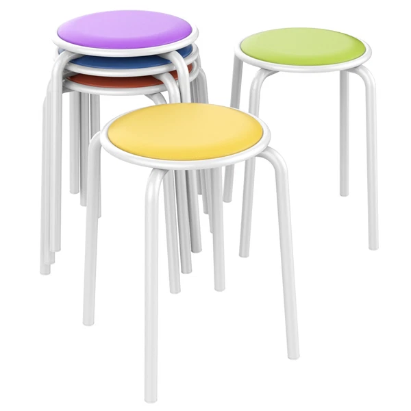5pcs Stack Stools Classroom Stools Chairs for Kids Students Padded