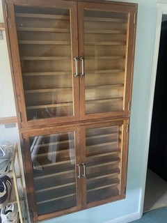 Vintage Wooden Desk Top Storage Cabinet Wall Mounted UK Display Shelves
