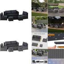 Outdoor Garden Rattan Summer Set Sofa Chairs Stools Events BBQ Weatherproof 