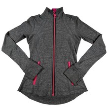 Lululemon Define Jacket Yoga Full Zip Vented Heathered Slate/Pink Women s Sz 2