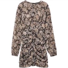 NWT ZARA METALLIC THREAD PRINTED DRESS (L)