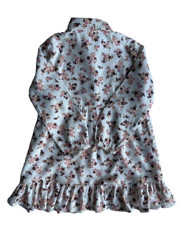 Vestido Floral Lucky Penny Niñas Cuello 2T Manga Larga Volantes Flor Vestido Niños Foto 3 de 4
