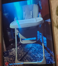 Adjustable Foldable Baby High Chair, Reclining Seat, Removable Tray, Light Grey