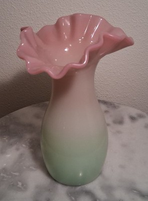Vintage Gibson Signed Art Glass Vase Rosaline Type