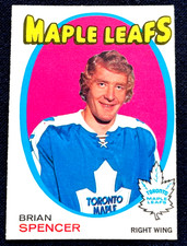 Brian Spencer O-Pee-Chee rookie card 198, 1971-72 NHL. rookie card picture