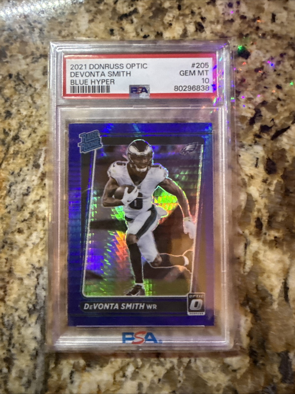 Devonta Smith Optic Rookie PSA 10 Blue Hyper