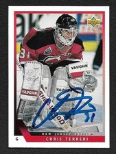 Chris Terreri Autograph Auto 1993-94 Upper Deck NJ Devils Card #110 - COA