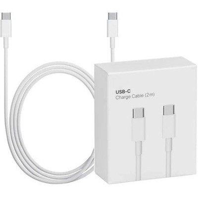 Apple USB-C to USB-C Charge Cable 2m White Type USB Cable Connector A & B USB-C