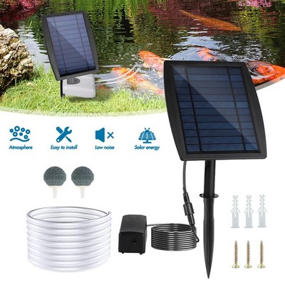 2.5W Solar Sauerstoffpumpen Einstellbar Teichbelüfter Aquarium Oxygenator Garten