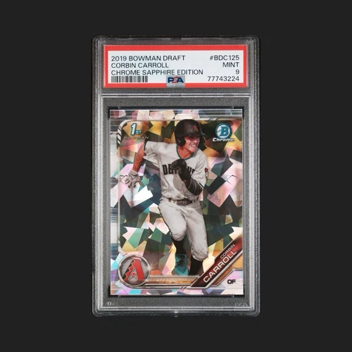 Corbin Carroll 2019 1st Bowman Draft Chrome Sapphire Edition PSA 9 BDC-125