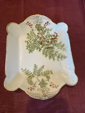 Charles Field Haviland Limoges France Platter CFH GDM. Gold, Berries W/Greens