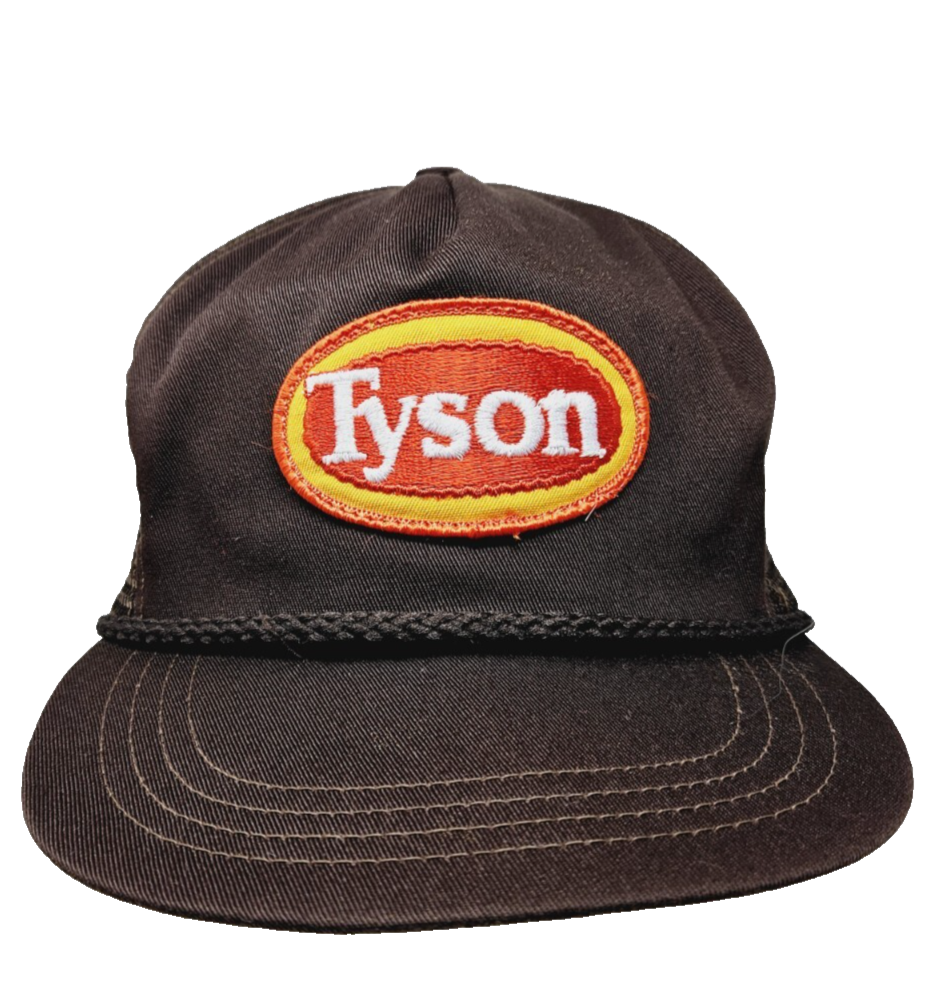 Vintage Tyson Chicken 80s 90s Patch Brown Snapback Trucker Mesh Hat Cap USA