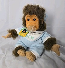 Vintage 1994 Hosung Plush Baby Monkey Joey with Pacifier Pajamas And Hat