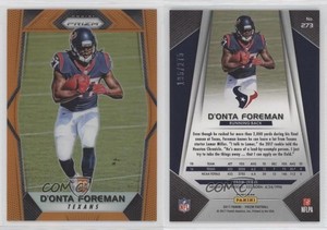 2017 Panini Prizm Rookies Orange Prizm /275 D'onta Foreman #273 Rookie RC