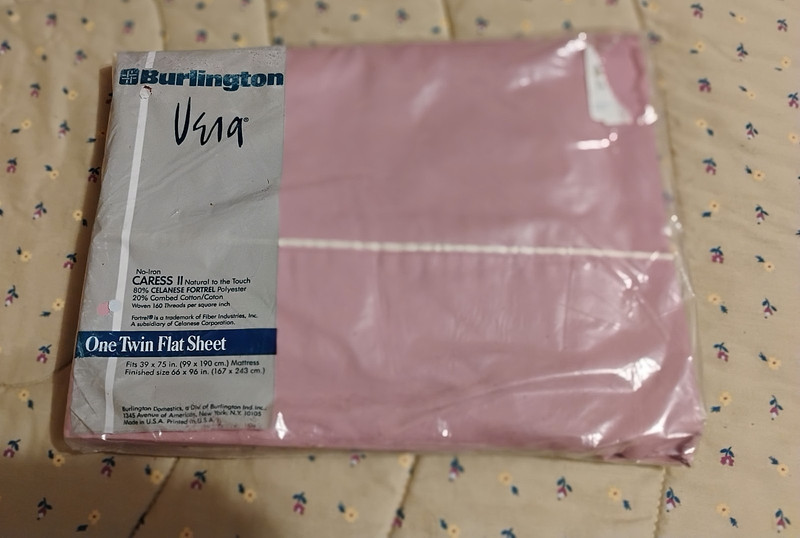 Vintage VERA Twin Flat Sheet by Burlington 1980s Mauve in color NIB