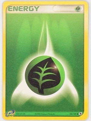 Grass Energy 104/109 Pokemon - E-Reader EX Ruby and Sapphire MP