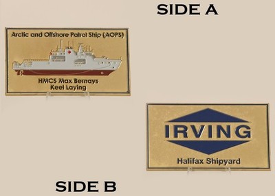 HMCS Max Bernays Keel Laying Irving Shipyard Challenge Coin  3#B