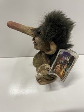 Nyform Handmade Fantasy Gnome Troll Figurine with Furry Hair, Long Nose and Book