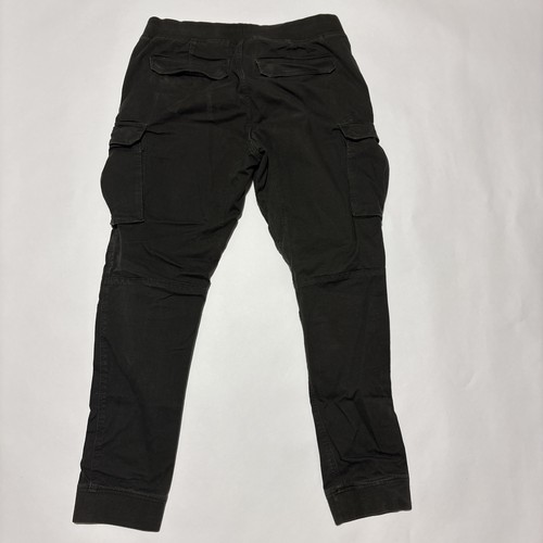 H&M Olive Green Slim Fit Cargo Joggers Pants Cuffed Sz Large Snap Button Pockets - Picture 6 of 6