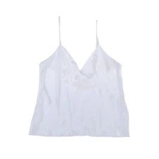 Linea Donatella Women's Satin Pajama Top Comfort White M New