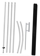 Feather Flag Pole Kit Fits 13.5FT Swooper Flags, 18FT Tall Aluminum Flagpole