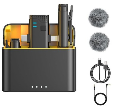 2 in 1 Professional Wireless Lavalier Microphone for Android, iPhone iPad wit...
