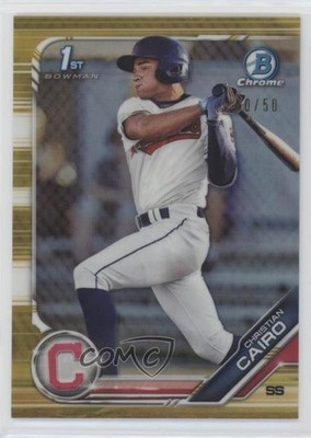2019 Bowman Draft Chrome Gold Refractor /50 Christian Cairo #BDC-195 0b8z