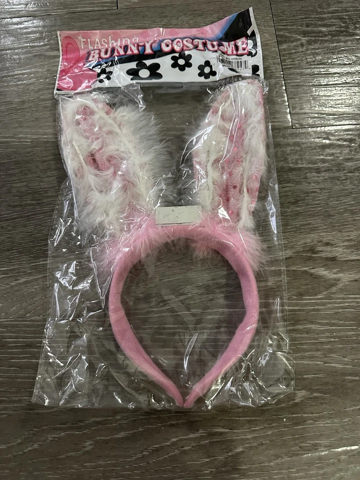 Diadema de Halloween Orejas de Conejo Intermitente Accesorio de Disfraz Rosa Foto 2 de 2