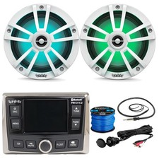 Infinity PRV-315.2 Multimedia Radio, 2x 6.5" White 225W LED Speaker, Accessories