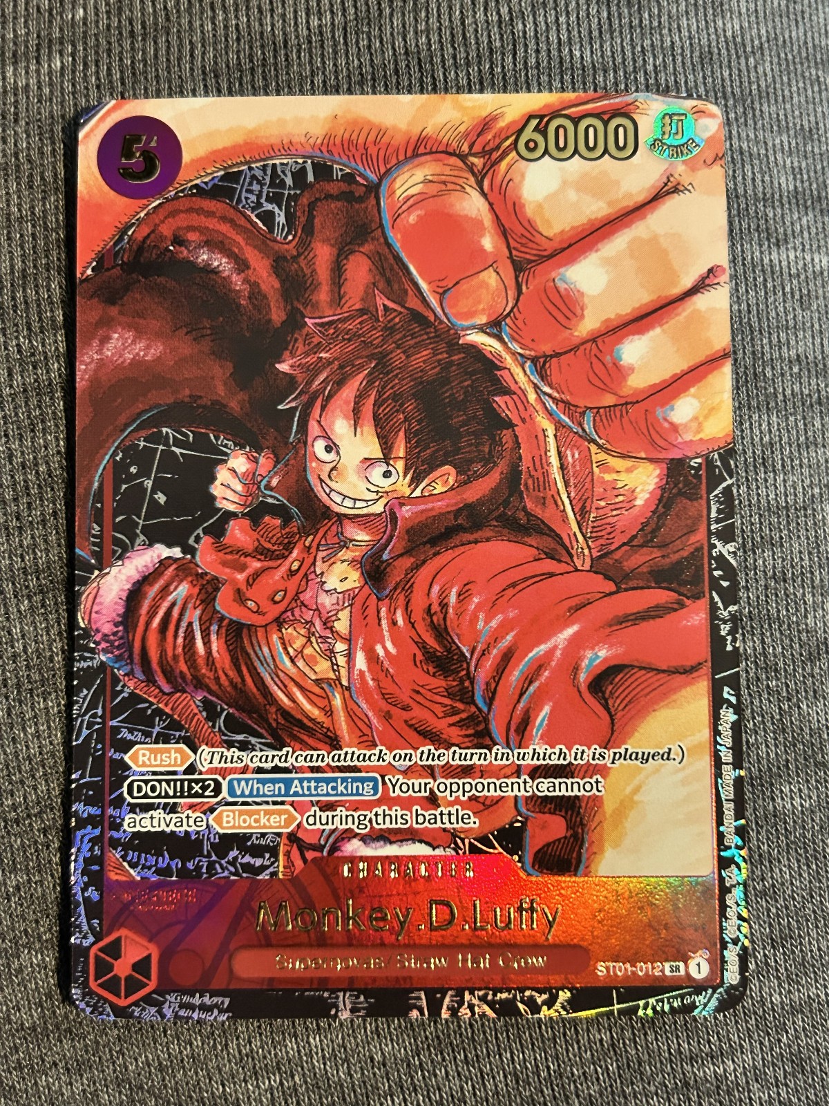 Monkey.D.Luffy (012) (Alternate Art) ST01-012 Awakening of the New Era Foil NM C