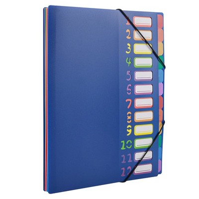 Rainbow Tab Expanding File Folder - 24 Pockets Durable A4 Letter Size Organiz...
