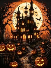 Halloween Castle Diamond Painting Kits for Adults, Pumpkin Diamond Art  5D DIY