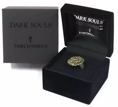 Ampus DARK SOULS Green Flower Silver Ring Size 19 Used Accessory