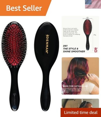 Boar Bristle Cushion Brush - Lightweight Detangler and Shine Enhancer for Style