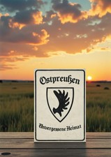 Schild Ostpreußen Elchschaufel Wappen Heimat Alu Druck