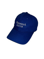 Wikipedia Editor Hat Official Wikimedia Foundation Blue Adjustable Cap
