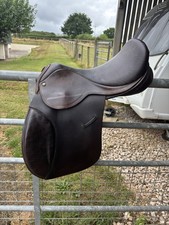 Ideal Event GP 17.5” Brown Leather Jumping Saddle English Horse Saddle Wide