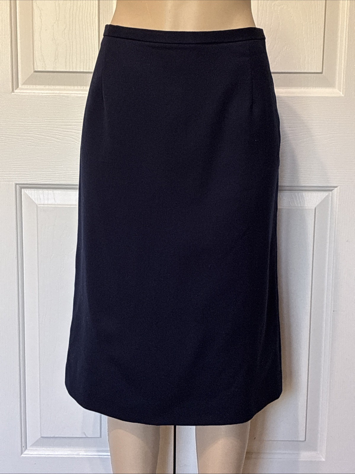 Vintage Pendleton Women's Pencil Skirt Virgin Wool Navy Lined Size 12 (mc)