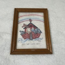 Vintage Noah s Ark Christian Picture Nursery Child s Room Decor 1995 6 X 8