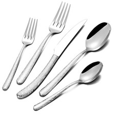 60 Piece Heavy Duty Stainless Steel Silverware Set for 12, Luxury Mirror Poli...